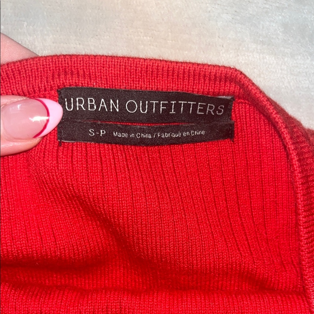 Red Strapless Ribbed Top - Picture 2 of 2